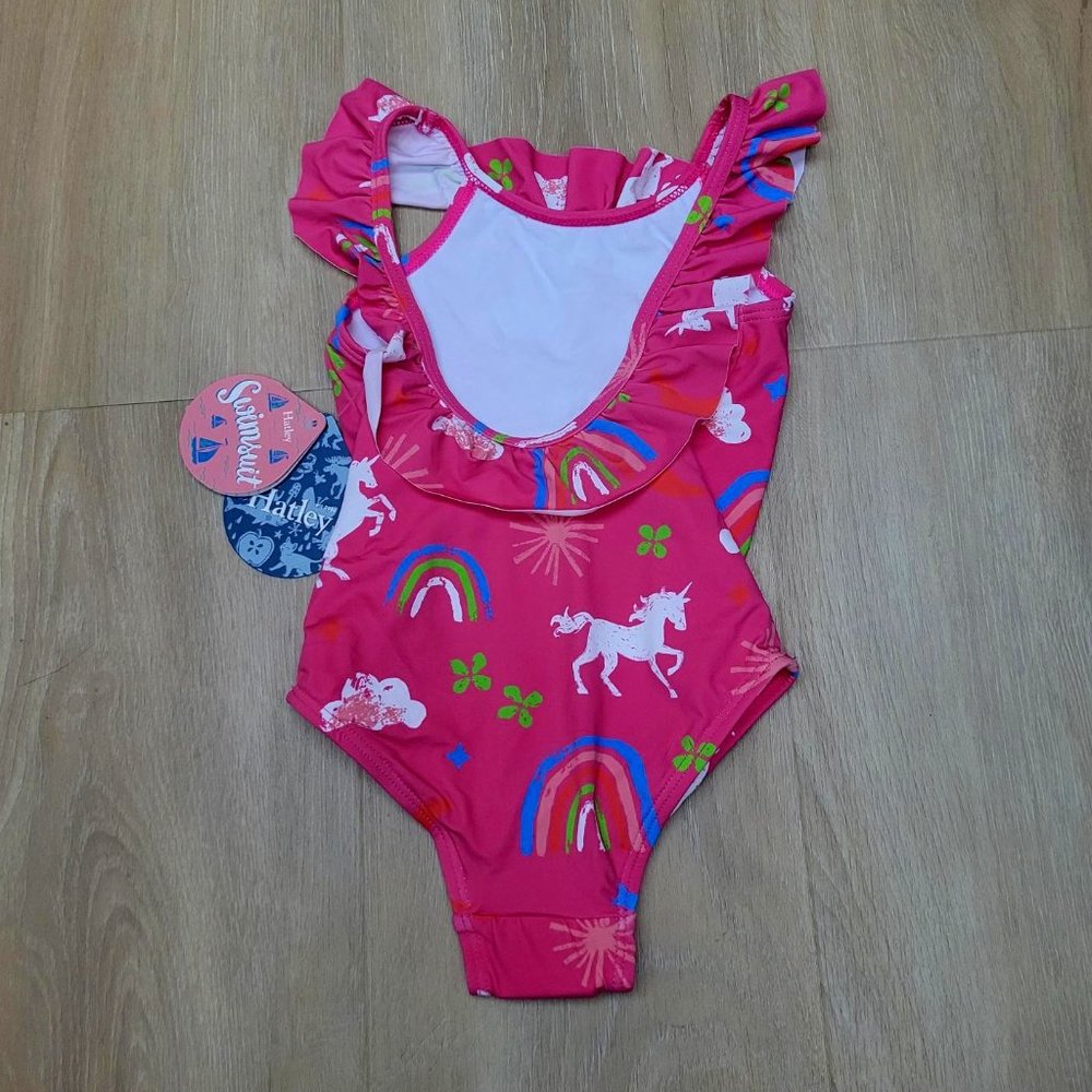 32. Hatley girls pink swimsuit.  UPF 50+.  Size 3.